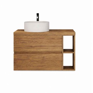 Mobilier suspendat pentru lavoar Fluminia Genova 80 Rovere Naturale 80 x 46 cm - Img 5