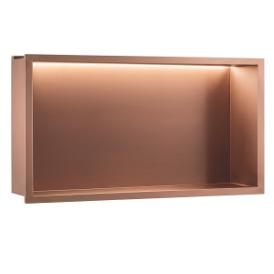 Nisa Incastrata de Perete cu LED 30x60 cm, Otel Inoxidabil AISI 304, Cupru Periat - Img 2