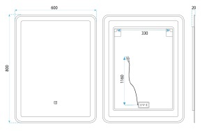 Oglinda dreptunghiulara cu LED Rea SAB-3451, dimensiuni 60x80cm - Img 7