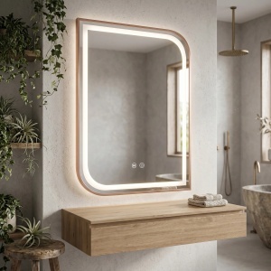 Oglindă LED 70 x 50 cm Zone Brush Rose Gold - Img 4