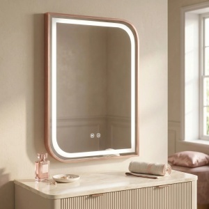 Oglindă LED 80x60 cm Zone Brush Rose Gold - Img 2