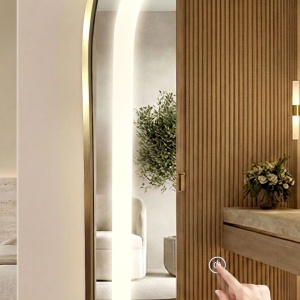 Oglindă LED cu rama auriu Orbit Brush Gold, 50x160cm, 3 moduri iluminare - Img 8