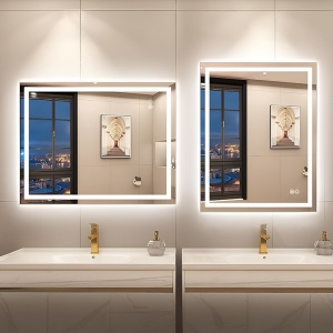 Oglinda LED dreptunghiulara cu 3 tipuri de lumina si dezaburire Bella 60 x 80 - Img 5