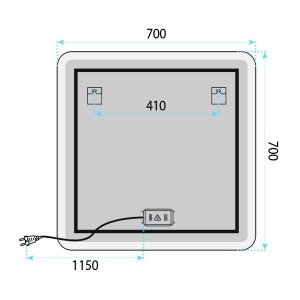 Oglindă LED dreptunghiulara Top-2, 70x70 cm - Img 5