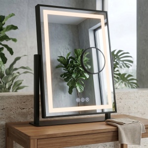Oglindă LED Lumi Black 30x40cm cu 3 moduri de iluminare - Img 7