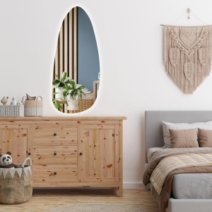 Oglinda living sau dormitor asimetrica cu LED 120x55cm YH-3359 - Img 2