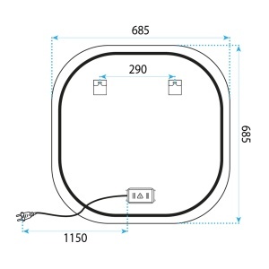 Oglindă rotunda cu LED 70x70 cm TOP - Img 8