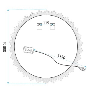 Oglinda rotunda pentru baie cu LED si dezaburire 80cm X013 - Img 9