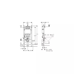 Pachet rezervor wc cu cadru incastrat Geberit Duofix si vas wc suspendat Geberit Citterio Rimfree alb si capac wc Geberit Citterio - Img 12