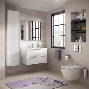 Pachet vas wc suspendat Ideal Standard Tesi, capac softclose si set dus igiena intima auriu cu baterie incastrata Rea Loop - Img 3