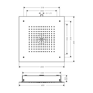 Palarie de dus patrata Hansgrohe Raindance E crom lucios 40x40 cm 1 functie - Img 3