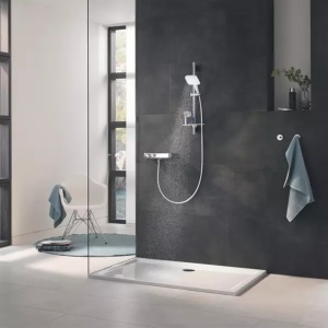 Para de dus Grohe Rainshower SmartActive 130 Cube 3 functii auriu periat Cool Sunrise - Img 4