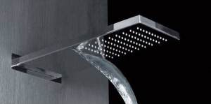 Para Dus Dreptunghiulara,PRO 9007,Tip Cascada, Dimensiuni 50 x 22 x 0.3 cm, Anti-Calcar, Crom Lucios - Img 3