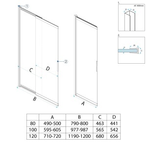 Paravan cadă culisant REA Dario Chrome 120 - Img 10