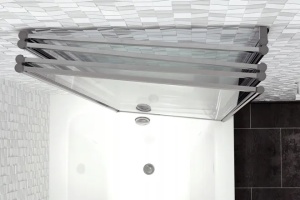 Paravan Cada REA IDEA 120, 140 Inaltime, 120 Cm Latime, Pliabil 5 Elemente, Grosime Sticla 4mm - Img 2