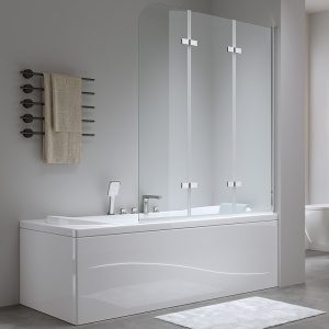 Paravan de cada PR05, Dimensiune 120x140cm, Sticla securizata 6mm, Culoare Periat - Img 5