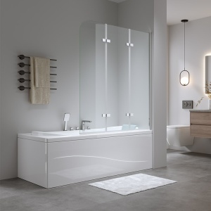 Paravan de cada PR05, Dimensiune 120x140cm, Sticla securizata 6mm, Culoare Periat - Img 15