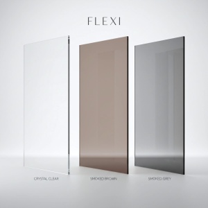 Paravan de dus Rea Flexi Brown / Brush Gold 100 - Img 5