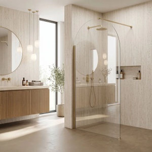 Paravan de dus Rea Heaven Brush Gold 100 - Img 3