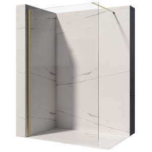 Perete de dus cu profil auriu periat si sticla 8 mm Milan 70 cm
