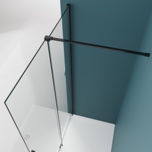 Perete de dus glisant Walk-in Veldman Odea 120 x 195 cm, sticla securizata 8 mm, profil negru mat - Img 6