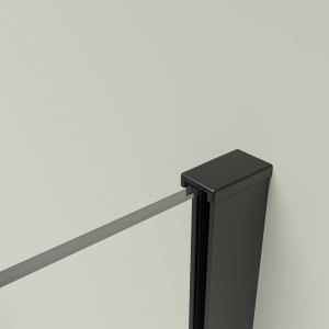 Perete de dus Walk-In 90 cm cu profil negru si sticla securizata 8mm PRO90 Black - Img 5