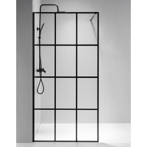 Perete de dus Walk-In SH04A, Dimensiune 70cm, Sticla securizata 8mm, Culoare Negru - Img 5