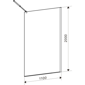 Perete de dus Walk-in SH07E, Dimensiune 110cm, Sticla securizata 8mm, Culoare Crom - Img 4