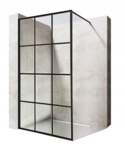 Perete de dus walk in Veldman Montreal negru mat 70 x 195 cm, sticla 8 mm - Img 5