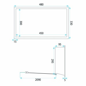 Raft Incastrat Baie cu Iluminare LED 30x45 cm, Otel Inoxidabil AISI 304, Titan - Img 8