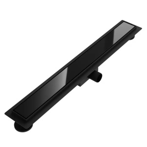 Rigola de duș liniară cu sifon fix și randament ridicat DL01 80 cm negru lucios - Img 2