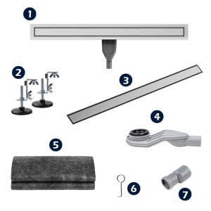 Rigola de dus liniara DL05 inox 100 cm cu gratar reversibil 2 in 1 si sifon rotativ 360 - Img 20