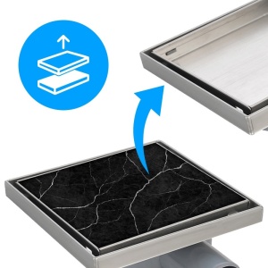 Rigola de dus patrata cu sifon rotativ si randament ridicat DL07 15 x 15 cm inox - Img 12