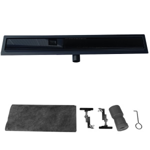 Rigola pentru dus din inox cu sifon fix si randament ridicat DL01 60 cm – Negru - Img 10