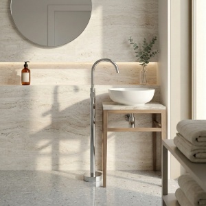 Robinet pentru lavoar freestanding Rea Lungo Chrome - Img 2