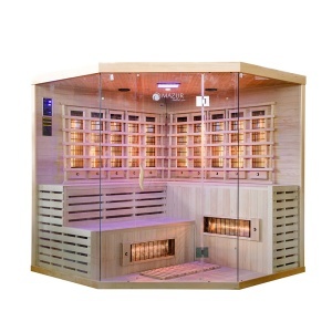 Sauna cu infrarosu si perete din sare de Himalaya MO-EA5CRS – 200 x 200 x 200 cm, 5 locuri - Img 5