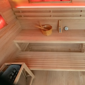 Sauna finlandeza cu temperatura inalta Harvia 6kW, 180 x 156 cm pentru 4-5 persoane - Img 11