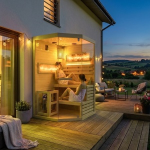 Sauna finlandeza cu temperatura inalta si argaz Harvia 3.5kW, 120 x 120 cm pentru doua persoane - Img 13