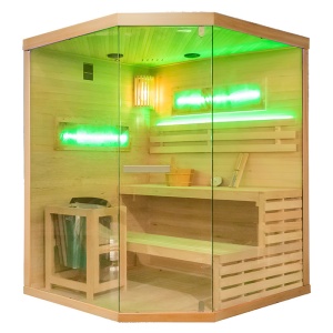Sauna finlandeza cu temperatura inalta si soba Harvia 6kW pentru 4-5 persoane Lark 150 x 150 cm - Img 4