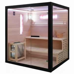 Sauna finlandeza cu temperatura inalta si soba HARVIA 6KW pentru 4 persoane Forsa 180 x 160 cm - Img 20