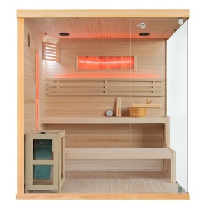 Sauna finlandeza cu temperatura inalta si soba Harvia 8kW pentru 4 persoane EP4S stanga 180 x 160 cm - Img 4
