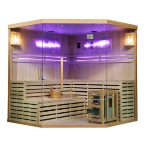 Sauna finlandeza la temperatura inalta cu aragaz KEMI6/Harvia 8KW pentru 5-6 persoane 200x200 cm - Img 16