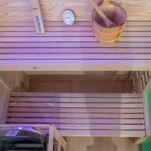 Sauna finlandeza neagra cu temperatura inalta Harvia 4.5kW, 140 x 150 cm pentru 3-4 persoane - Img 9
