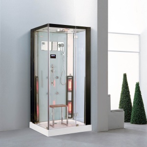 Sauna umeda cu infrarosu si cabina de dus Trio MUE-K1081, 100 x 90 x 215 cm - Img 2