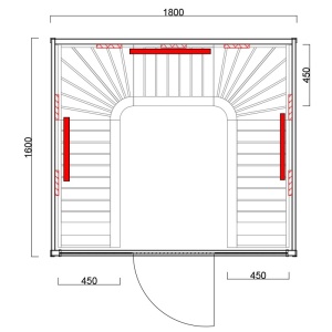 Sauna uscata cu infrarosu la temperatura joasa, Tromso, 180 x 150 cm, 230V, pentru 4-5 persoane - Img 19