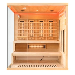 Sauna uscata cu infrarosu si piatra sarata pentru 4 persoane EP4RS dreapta 175 x 140 cm - Img 2
