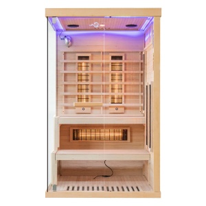 Sauna uscata cu infrarosu si terapie cromatica pentru 2 persoane montaj dreapta EP2RS 120 x 120 cm - Img 3