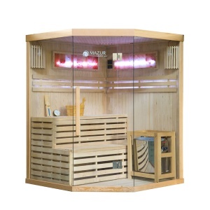 Saună uscată cu soba HARVIA de 6 kW, piatră de sare și izolație de perete MO-EA3CS, 150 x 150 x 200 cm pentru 3 persoane - Img 8