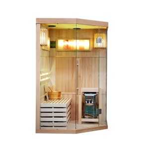 Sauna uscata finlandeza cu temperatura inalta si soba Harvia 3.5kW, Kemi 120 x 120 cm pentru 2 persoane - Img 17
