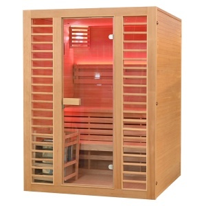 Saună uscată finlandeza MO-EL3S XL cu aragaz HARVIA 6 kW, 150 x 150 x 200 cm pentru 3 persoane - Img 2